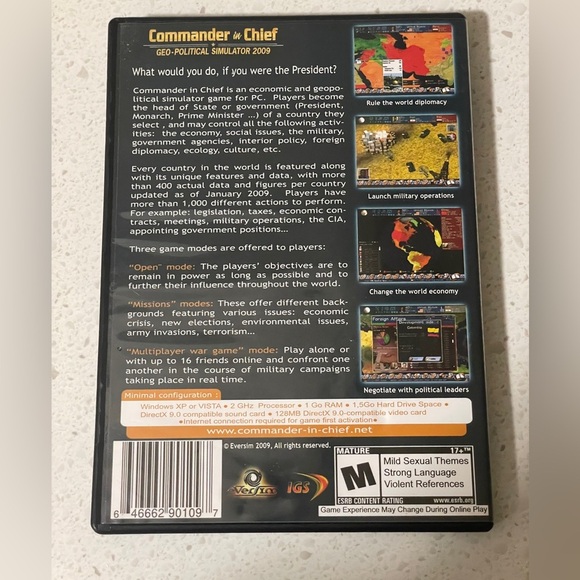Commander in Chief ( Geo- Political Simulator 2009) - PC VIDEO GAME - DVD-ROM - Picture 2 of 3
